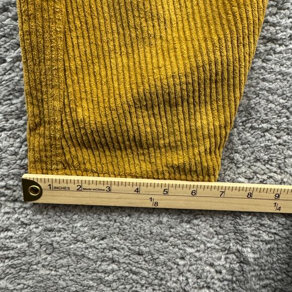 Zara Pants Mens 32 Mustard Yellow Corduroy Cargo Slim Fit Workwear Cotton Blend - Picture 9 of 13